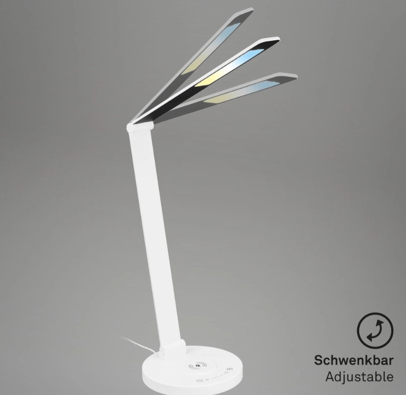 Briloner Cuma LED lampada da tavolo, superficie di carica induttiva, dimmerabile, bianco LED 3 W 290lm, 3000-6500K