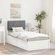 Letto con Testiera Rivestita Grigio chiaro 90 x 200 cm