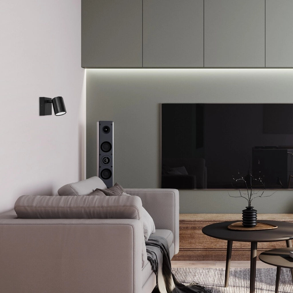Applique moderna nera cilindrica orientabile GU10 Rabalux