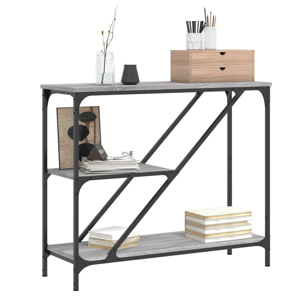 Tavolino Consolle | Tavolo d'Ingresso Grigio Sonoma 88,5x30x75 cm Legno Multistrato