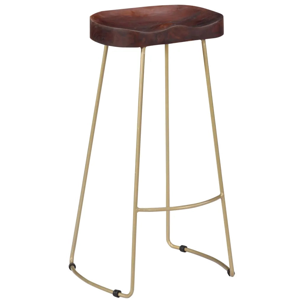 Sgabelli da Bar Gavin 2 pz Legno Massello di Mango cod mxl 73294