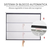 Telo per Proiettore da 120" Formato 16:9/4:3 ad Altezza Regolabile, 251.8x8.6x7 cm, Bianco e Nero