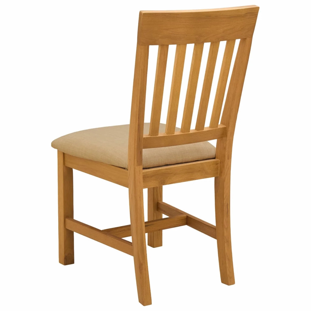 Sedia da pranzo 2 pcs Legno di Quercia Massello Beige 42039156