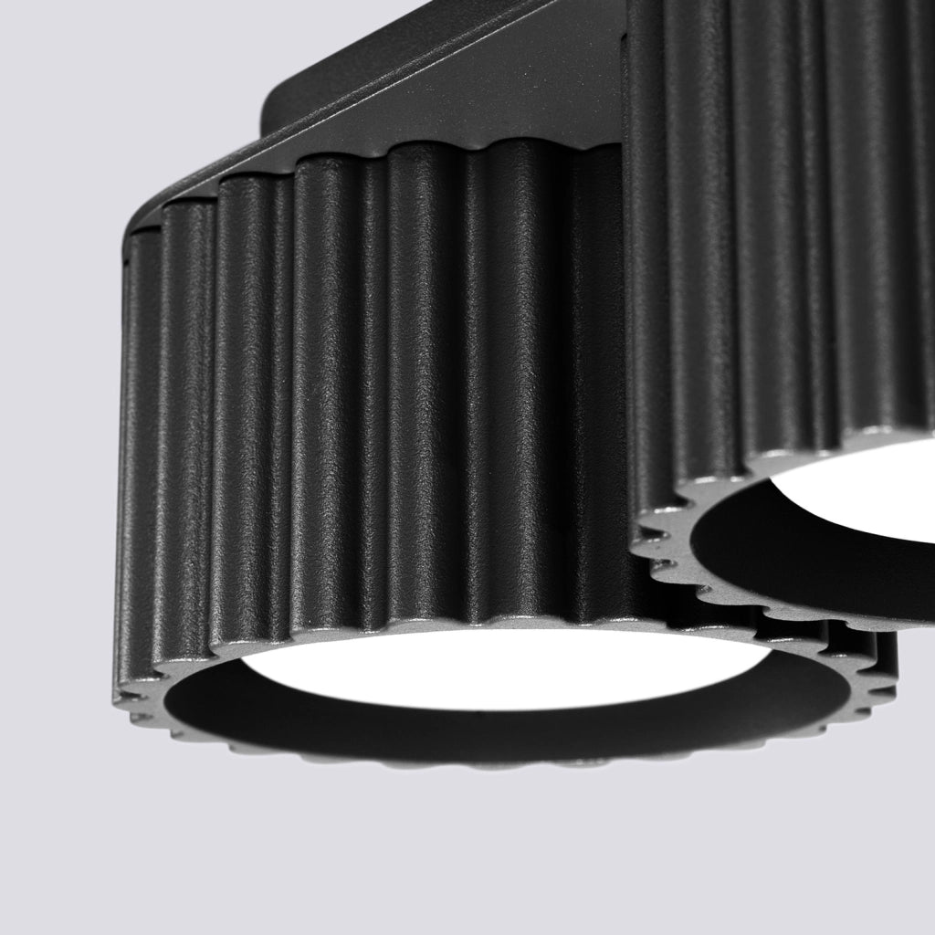 Plafoniera moderna nera ovale 21cm 2xGX53 VISTAO Pure Lume