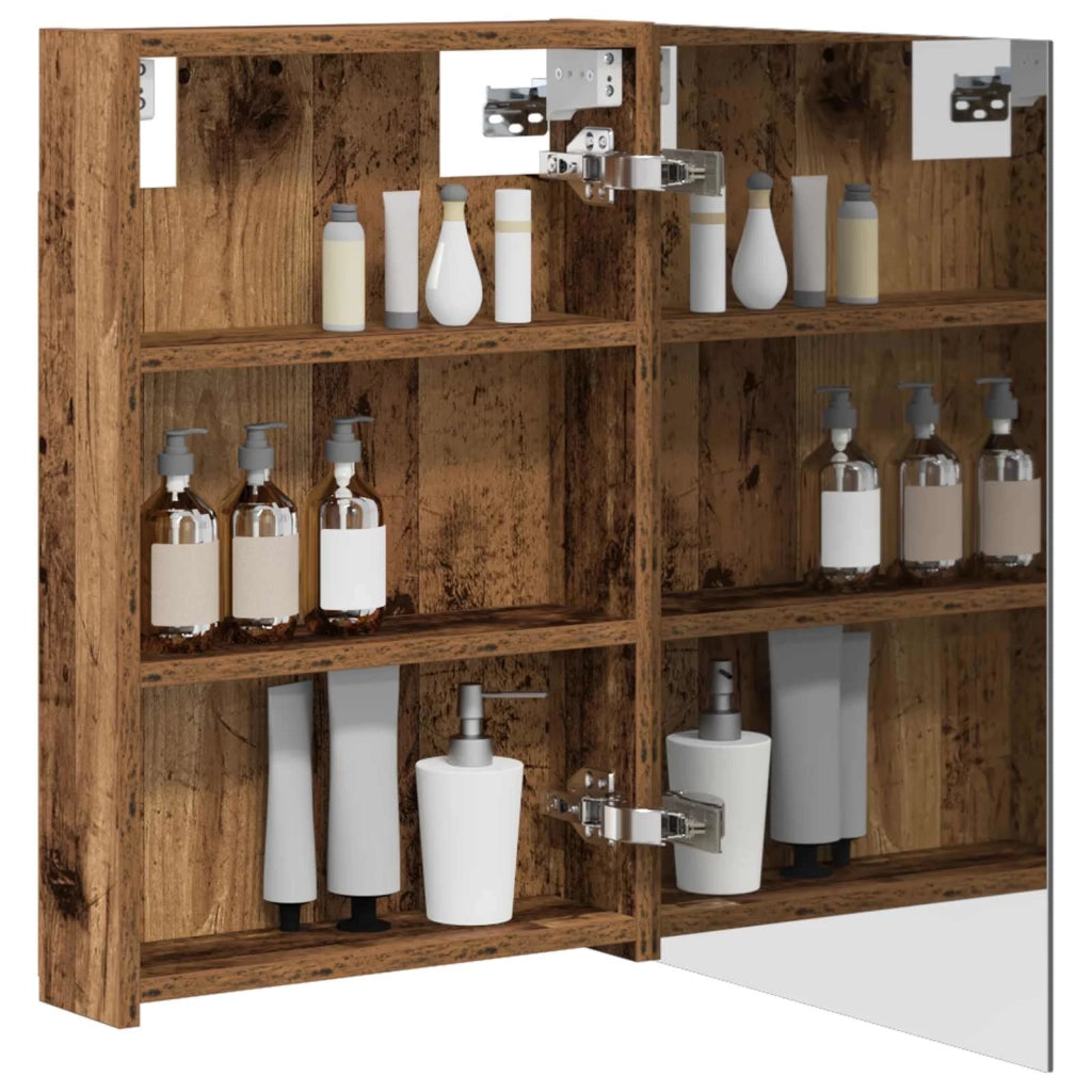 Mobiletto per specchio da bagno con lo scaffale Legno vecchio