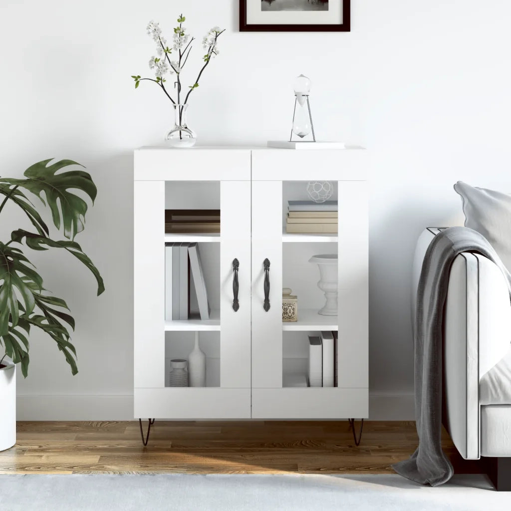 Credenza-Buffet-Armadio da cucina Bianca 69,5x34x90 cm in Legno Multistrato 333351