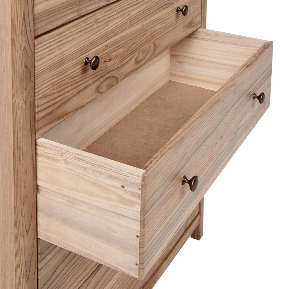 Credenza in legno con cassettiera 5 cassetti legno chiaro stile rustico