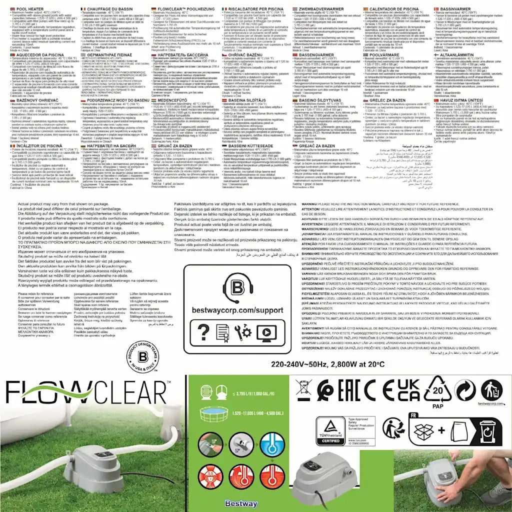Bestway Riscaldatore Acqua per Piscine 58259 90742