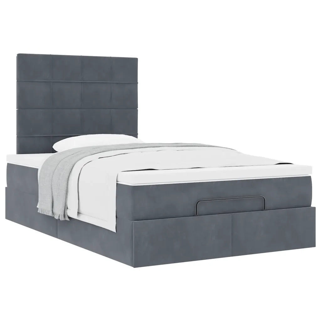 vidaXL Struttura Letto Pouf con Materassi 80x200 cm Velluto
