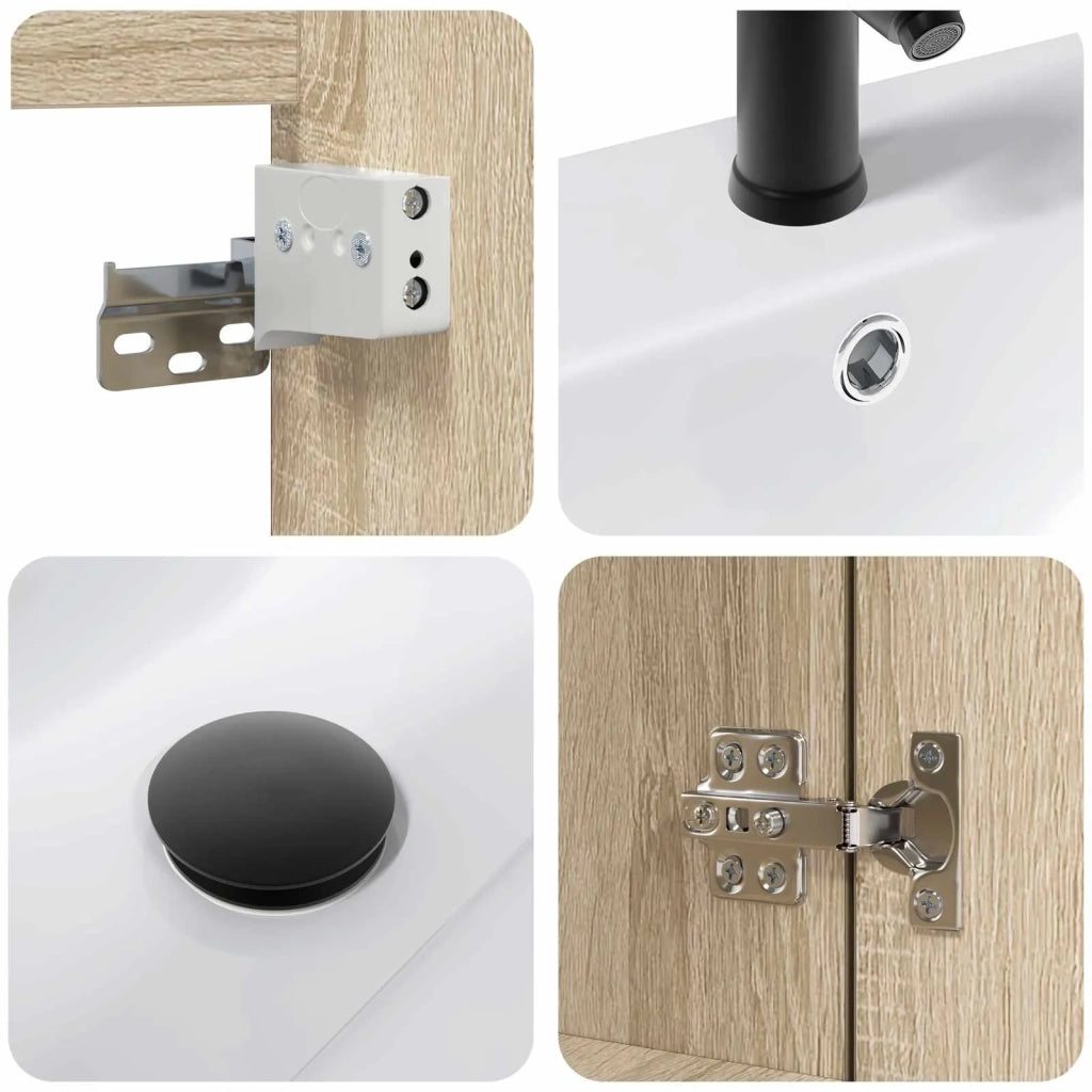 Mobile bagno con rubinetto Rovere Sonoma 61 x 40 x 74,5 cm