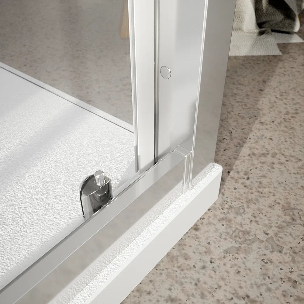 Box Doccia Angolare 90x130 cm in cristallo trasparente, con apertura scorrevole e parete fissa h190cm | Tenerife