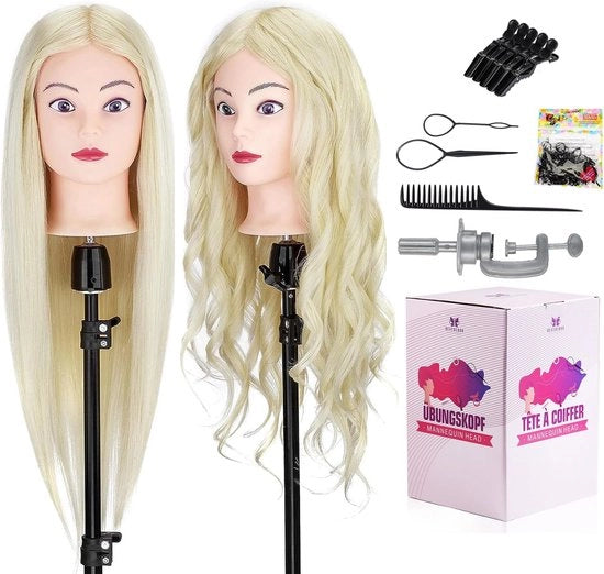 Capo di Prova per Parrucchiere - Capo di Prova con Capelli Umani - Capo di Prova con Capelli Reali - Capelli Umani - Capo di Prova