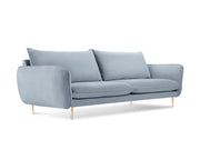Cosmopolitan Design - Divano "Vienna" 4 posti in velluto azzurro 