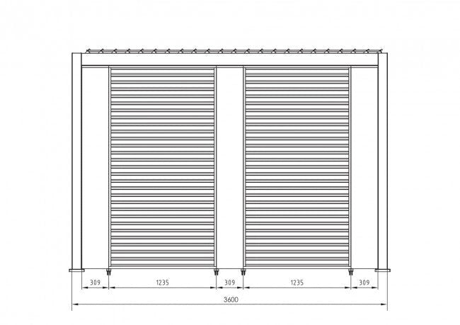 Pannello Frangisole Laterale per Pergola 123,5x6x238h cm Ocean Bianco