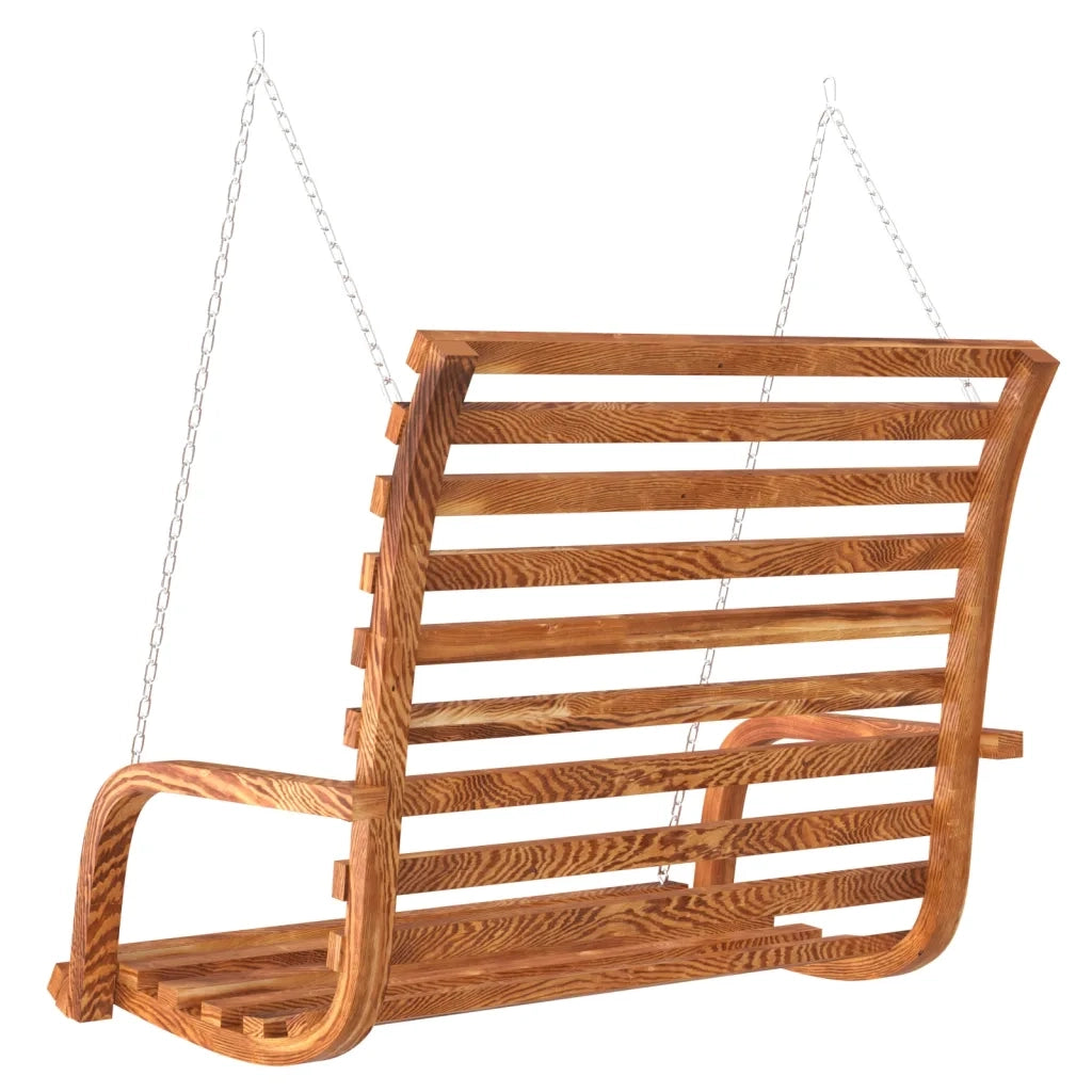Panca a Dondolo in Legno Ricurvo Finitura Teak 126x63x92 cm 313940