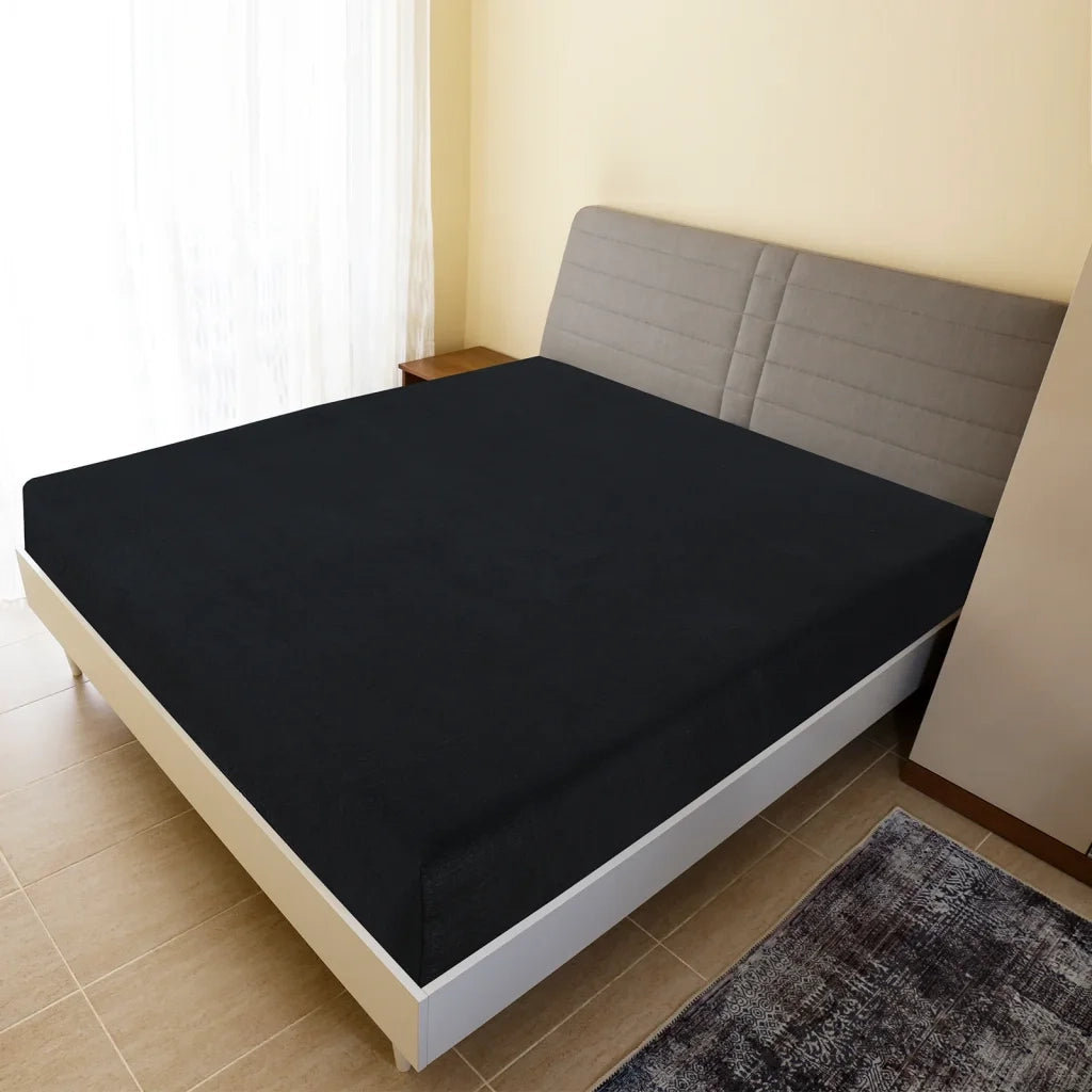 Lenzuolo con Angoli Jersey Nero 100x200 cm Cotone CFW8320522