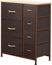 Cassettiere da notte con 7 vanità - Spaziosa e confortevole - Sostenibile e multifunzionale - Tessuto multicolore - Robusta e spazievendente - Dimensioni 725x615x30 cm (marrone)