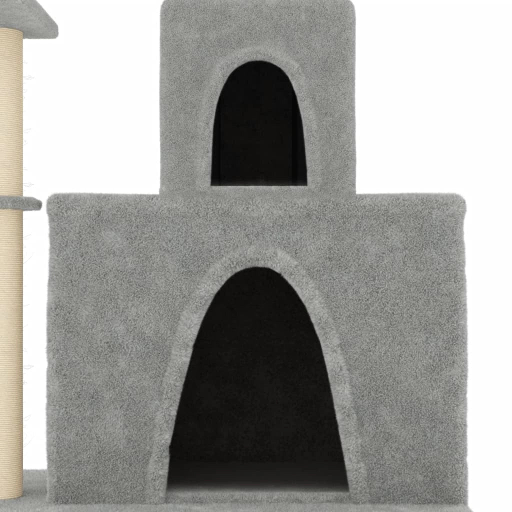 Tiragraffi per gatti torre per arrampicata giocattolo piattaforma per arrampicata con tiragraffi in sisal leggero 83 cm grigio 02_0022622