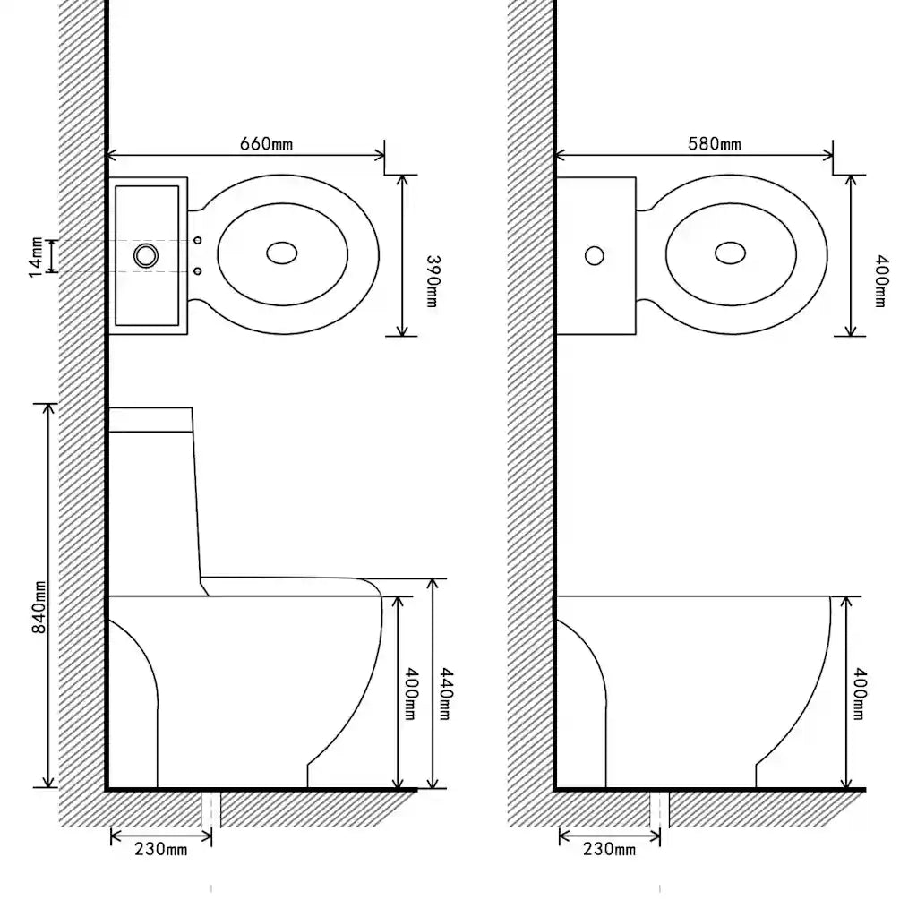 Set Toilette e BidÃ¨ in Ceramica Bianca cod mxl 50868
