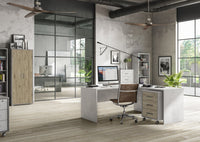 Cassettiera 3 Cassetti su Ruote 51x71x41 cm Ossido Bianco/Rovere Naturale