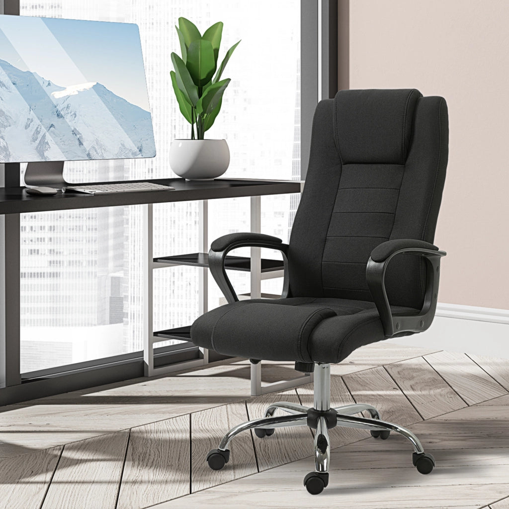 Sedia da ufficio ergonomica con braccioli ¨C zephmum ¨C nero, tessuto, altezza regolabile