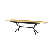Tavolo da pranzo GRANI – Impiallacciatura di rovere chiaro e metallo – 180-270 cm – Estensibile