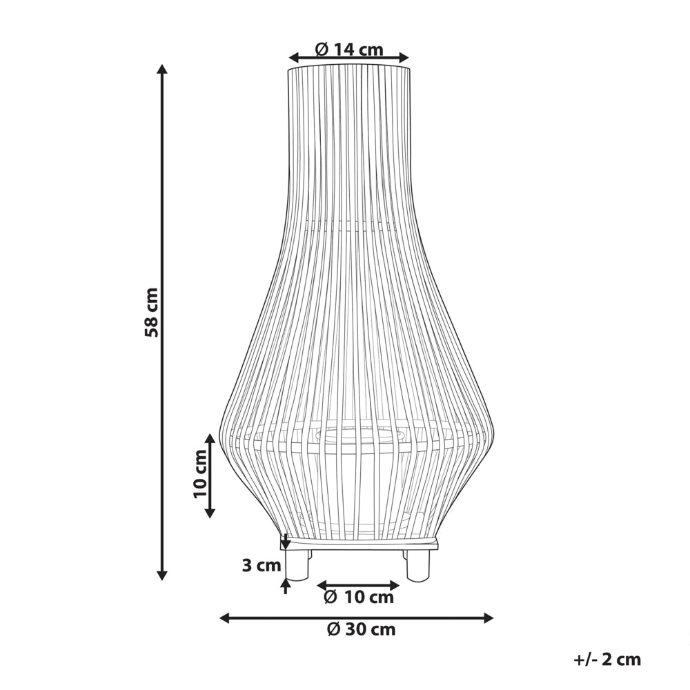 Lanterna in legno di salice con supporto in vetro 58 cm stile boho soggiorno sala da pranzo