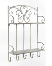 MENSOLA APPENDINO IN METALLO CON 5 GANCI 42X15X64 CM IN COLORE BIANCO