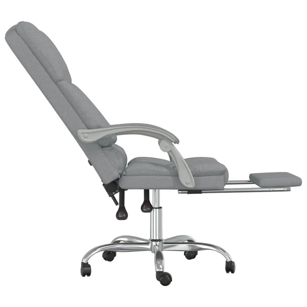 Poltrona massaggiante reclinabile per ufficio computer studio tessuto grigio chiaro 02_0025384