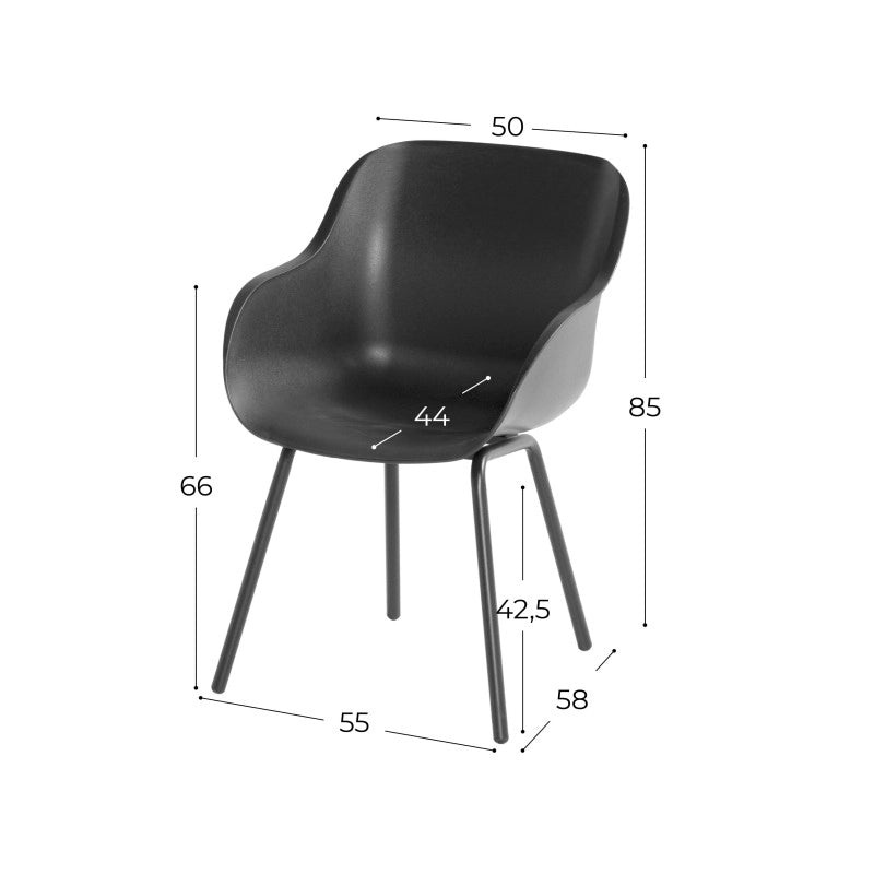 Set di 2 sedie SOPHIE Rondo Elegance HARTMAN â€“ Antracite