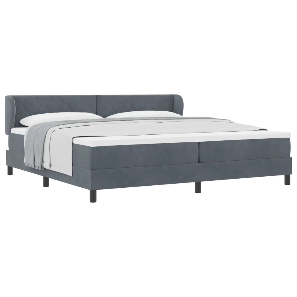 Letto a molle con materasso Grigio scuro 200 x 200 cm Velluto 3340461