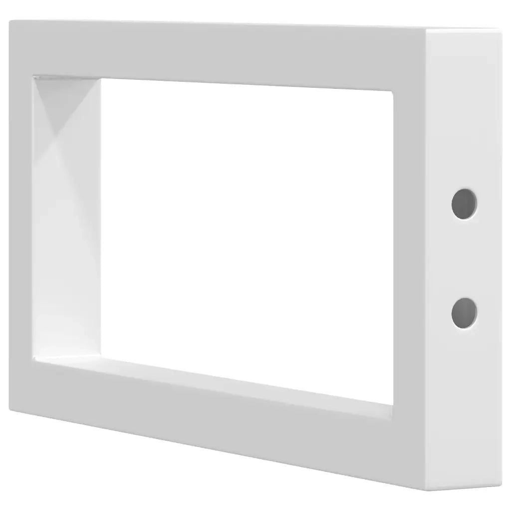 Reggimensole per Lavabo 2 pz-Supporti per mensole a muro Bianche Rettangolari in Acciaio 305962