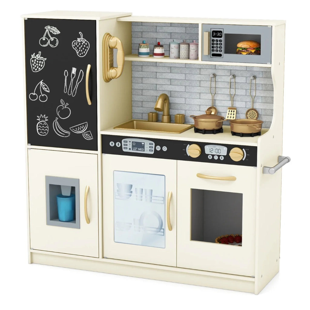 Cucina giocattolo per giochi di ruolo 82 x 24 x 80 cm con graziosi accessori atmosfera accogliente MDF beige 20_0018814