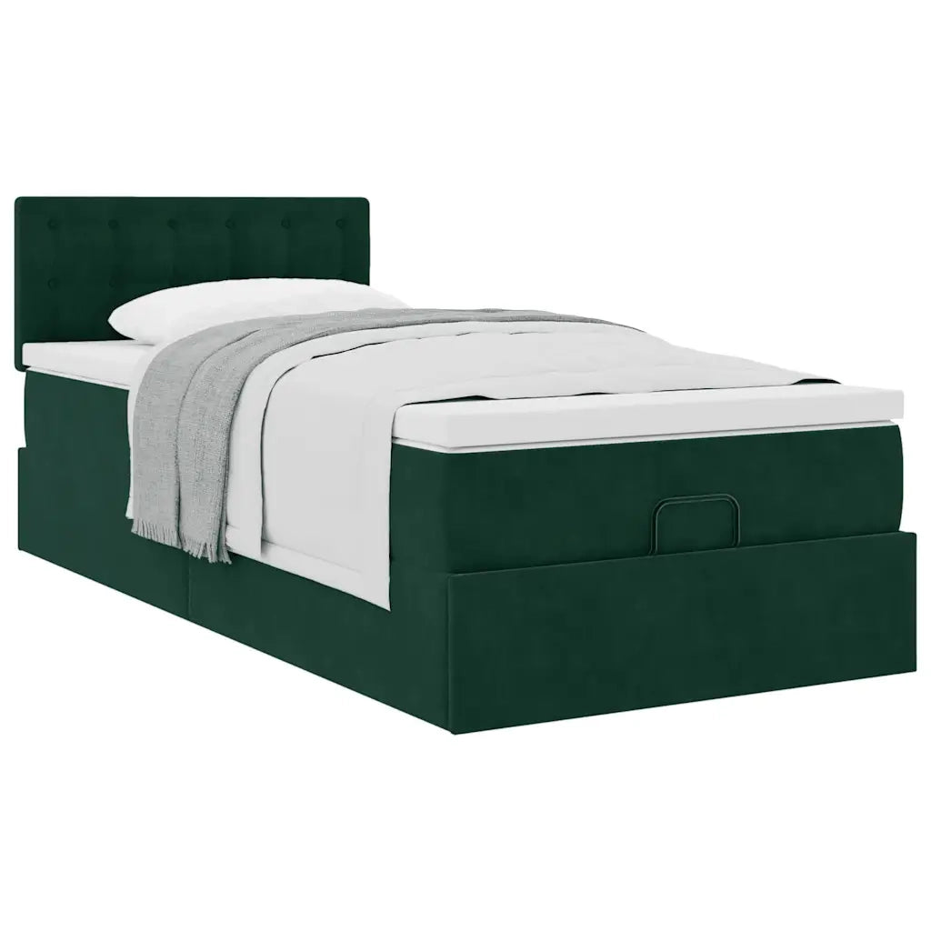 Struttura Letto Pouf con Materasso 90x200 cm in Velluto