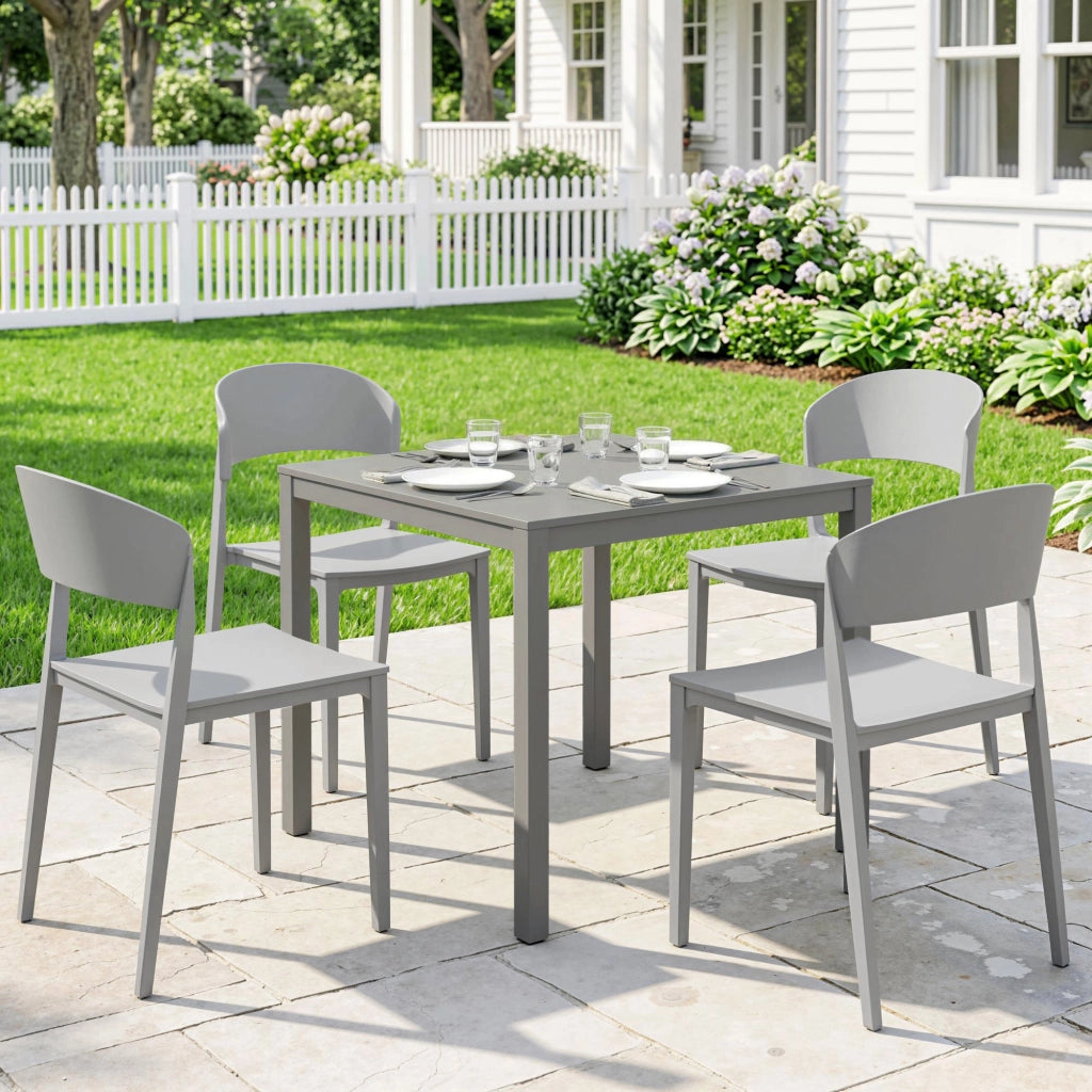 Set 4 Sedie Giardino , Impilabili, Struttura pp Adatte per Tutte le Stagioni