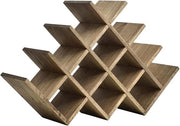 Wijnrek a 13 flessini - 4-trappato mobile e vetrina in legno naturale - contenitore per bicchieri in vetro - cassa a 4 livelli in legno scuro marrone