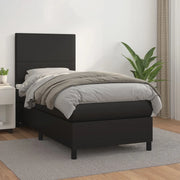 Giroletto a Molle con Materasso-Struttura Letto Nero 90x200 cm in Similpelle 176139