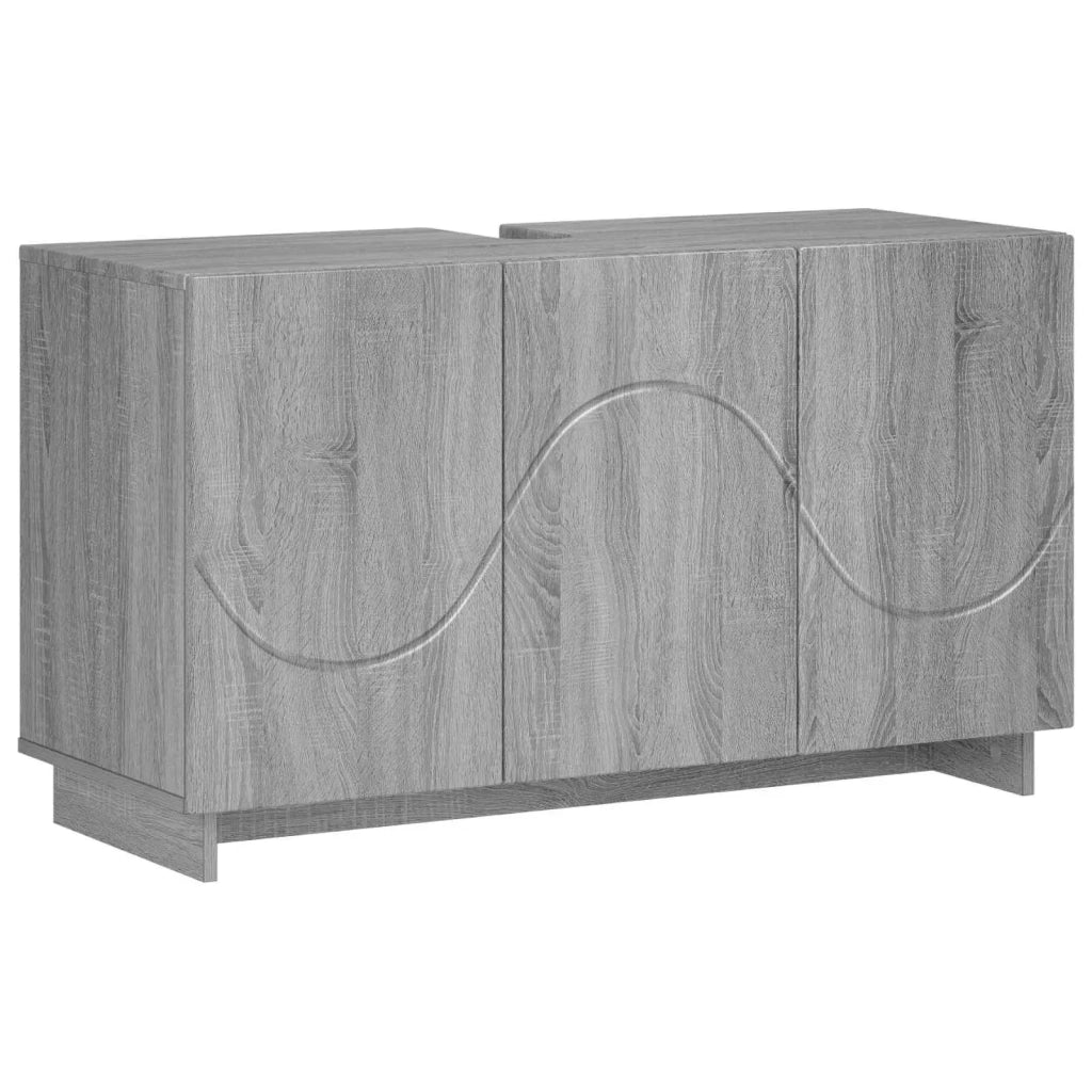 Set mobili da bagno 3 pz Sonoma grigio Legno ingegnerizzato 3433061