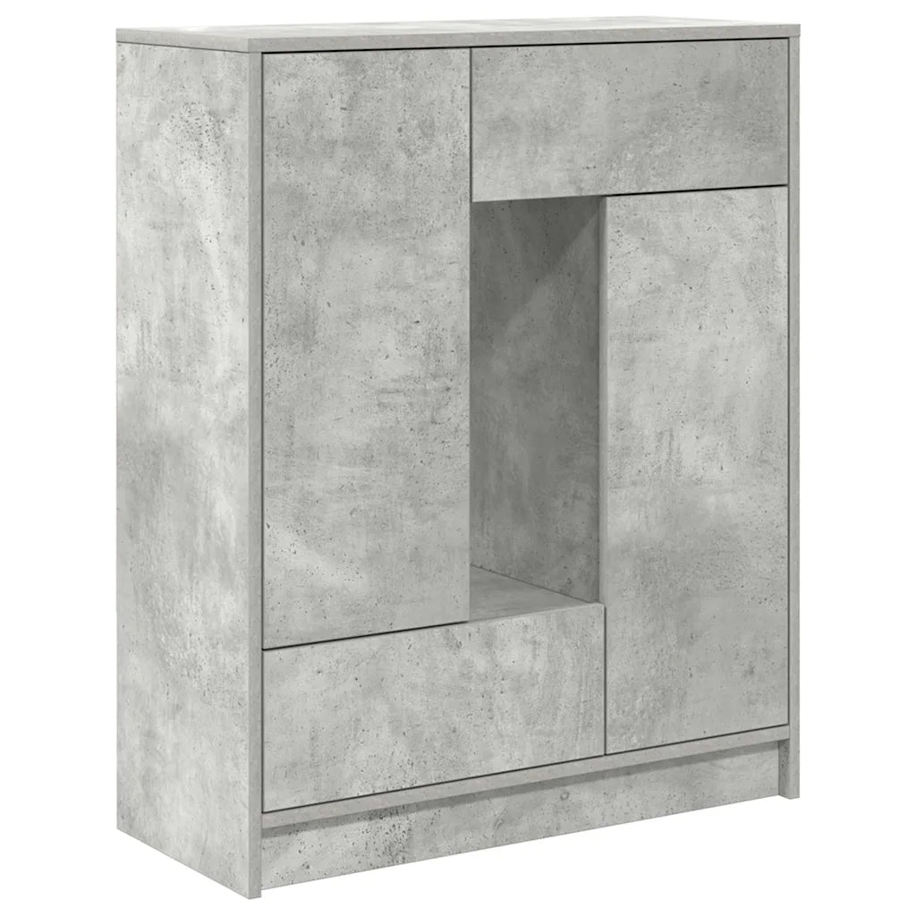 Credenza | Madia | Buffet da pranzo | Armadio da pranzo con Cassetti e Ante Grigio Cemento 73x31x90 cm