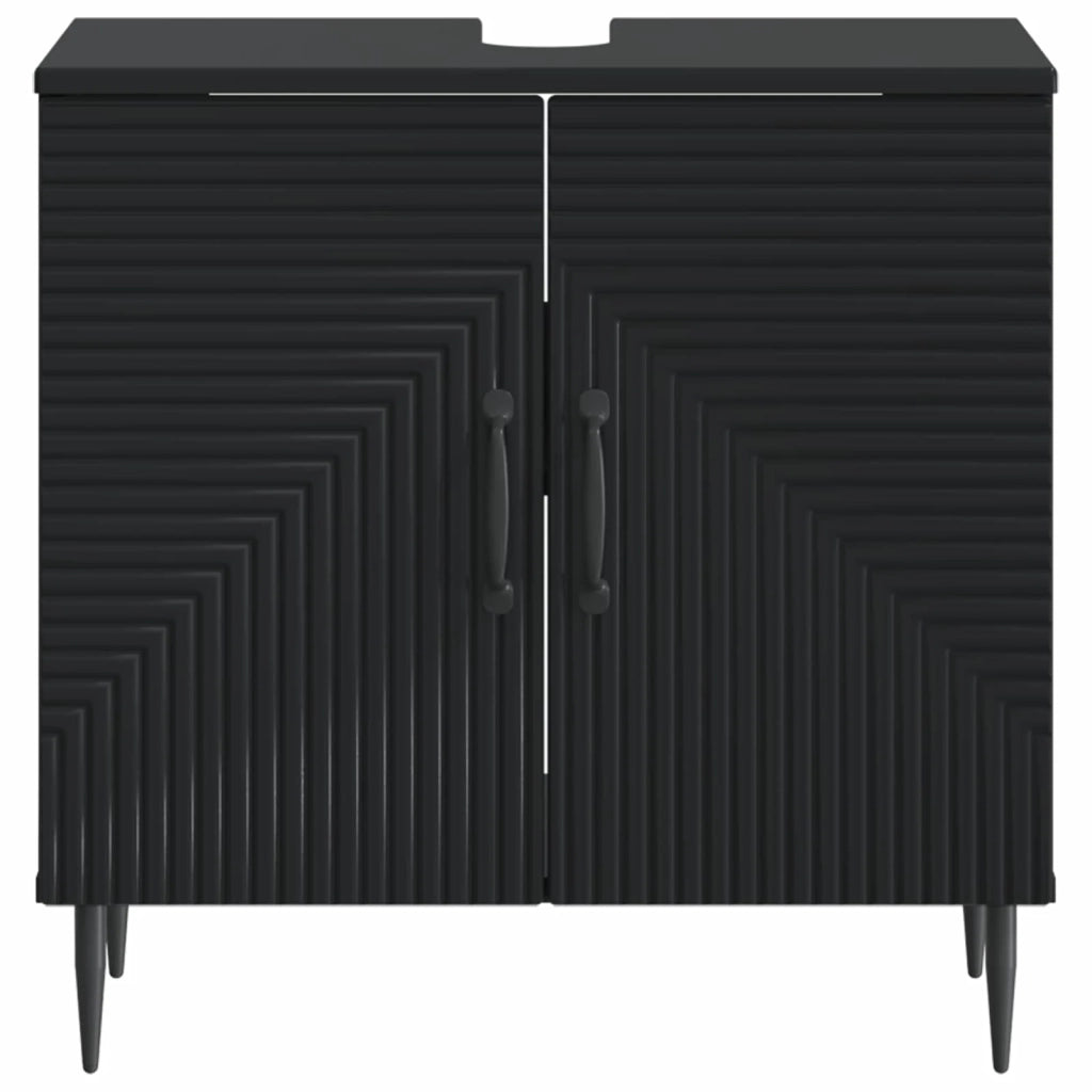 Armadio per Lavabo da Bagno HAARLEM Nero 59,5 x 31,5 x 59 cm 896786