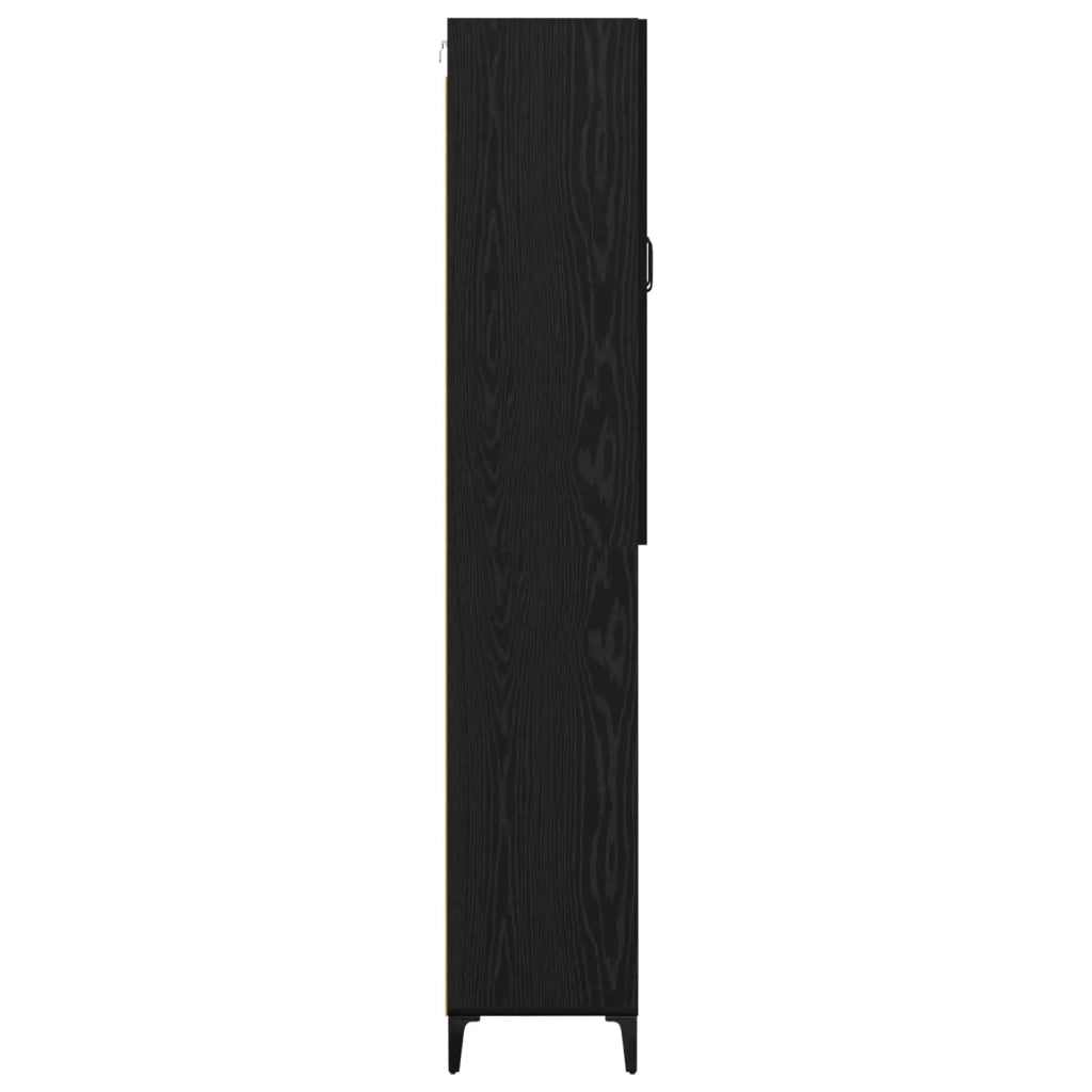 Credenza Rovere Nero 69,5 x 34 x 180 cm Legno multistrato
