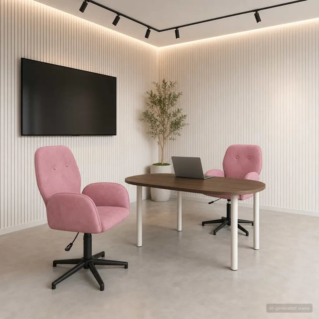 Sedie da scrivania girevoli 2 pz 54 x 55 x 90 cm Rosa 3428322