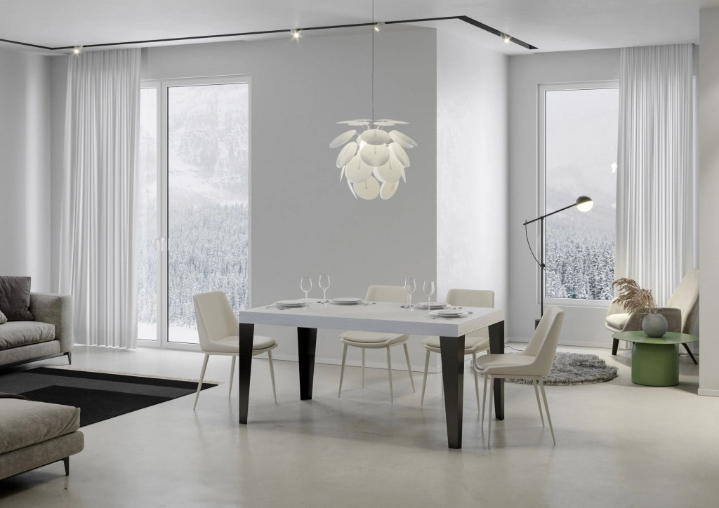 Tavolo allungabile 80x140/224 cm Flaris bianco frassino telaio Antracite