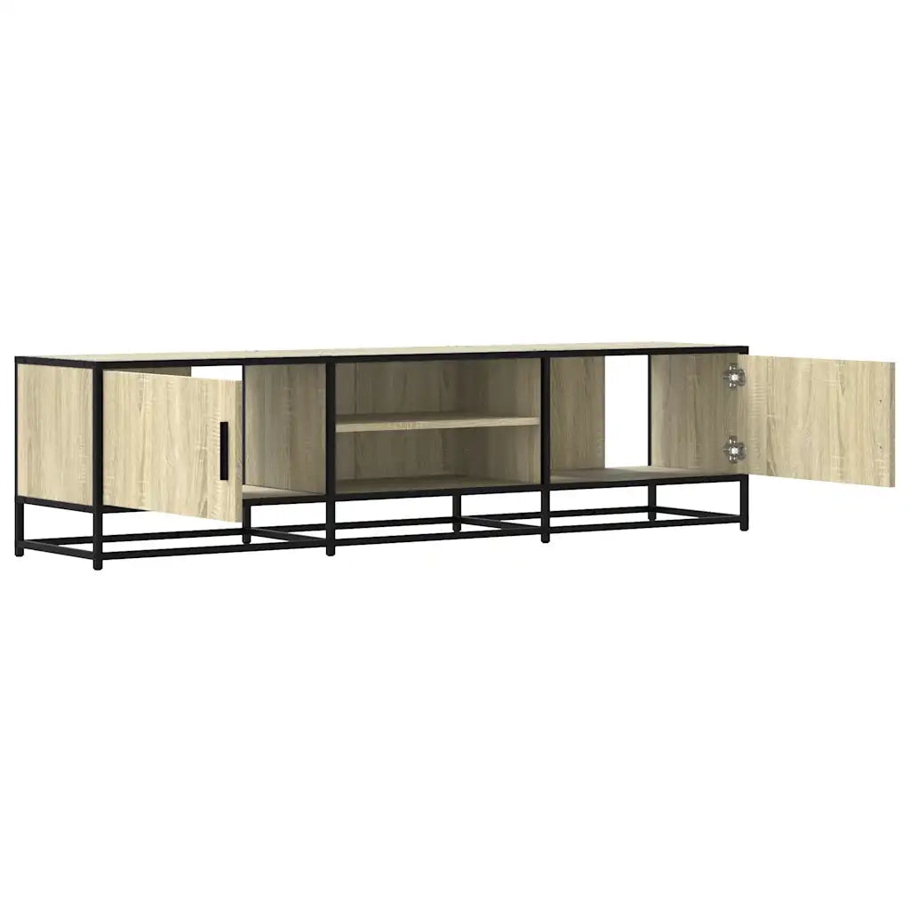 Mobile TV Rovere Sonoma 160x35x41cm Legno Multistrato e Metallo 848845
