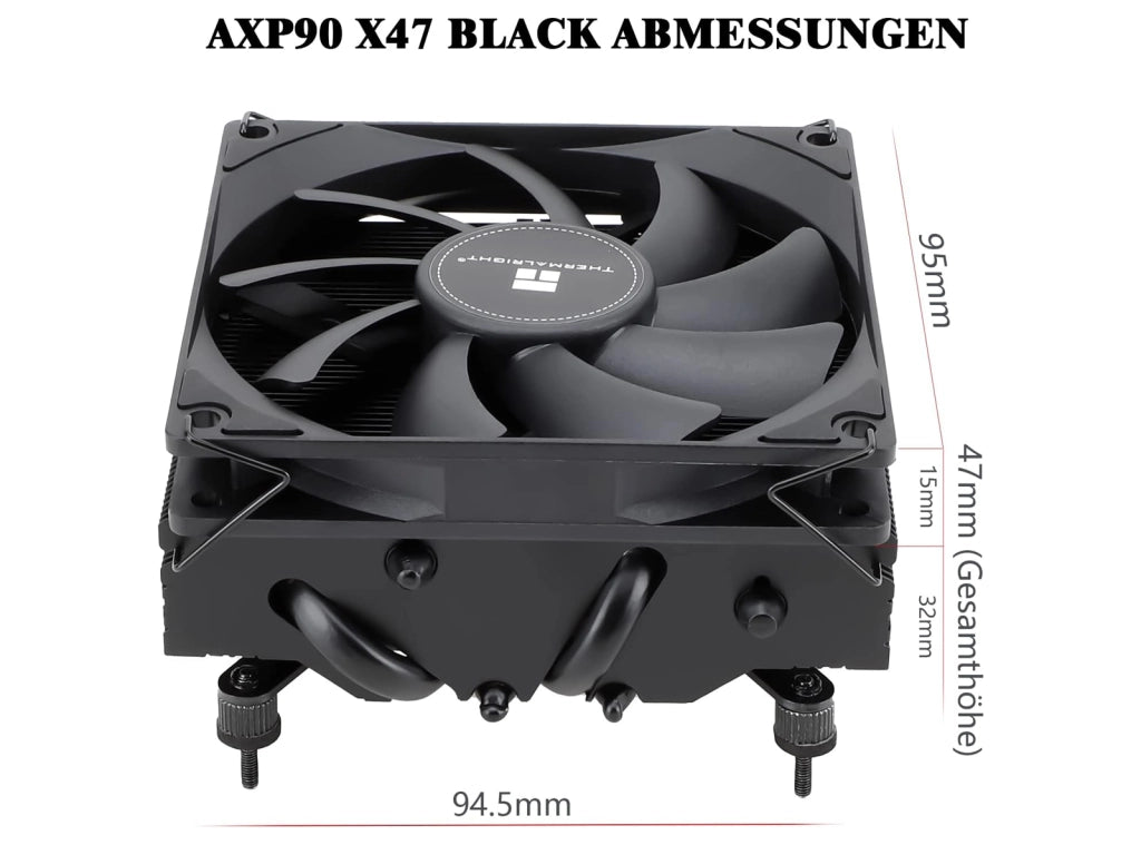 Dissipatore CPU Compatto da 47 mm con Ventola PWM da 90 mm 4 Tubi di Calore Compatibile con AMD AM4 e Intel LGA 1700 1150 1151 1200 Thermalright AXP90-X47