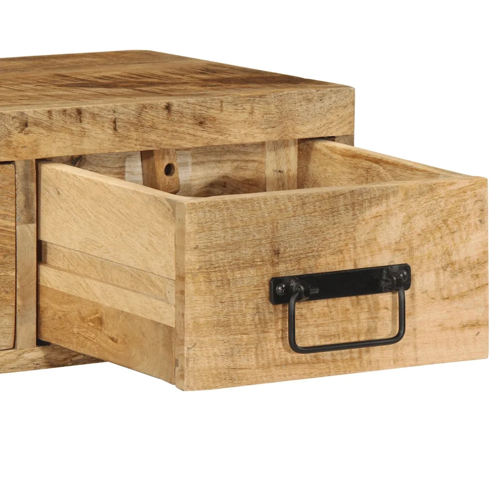 Mobile TV a Parete 60x30x19 cm Legno Grezzo Massello di Mango 4017458