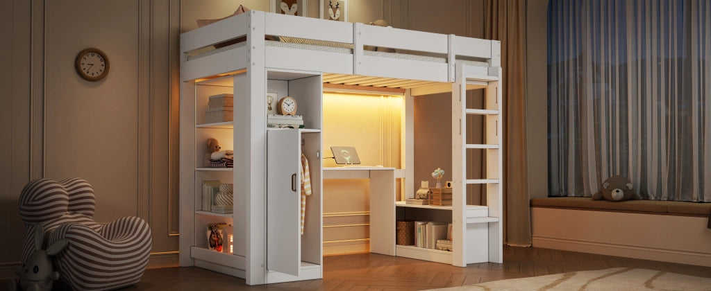 letto a castello legno massiccio e mdf bianco 105 x 205 cm