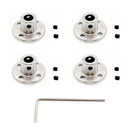 Imbottitura in acciaio 45# di alta qualità - Set di 4 flangia - Connettori di accoppiamento 6 mm - Duraturo - Ideale per motori RC - Diametro interno 6 mm