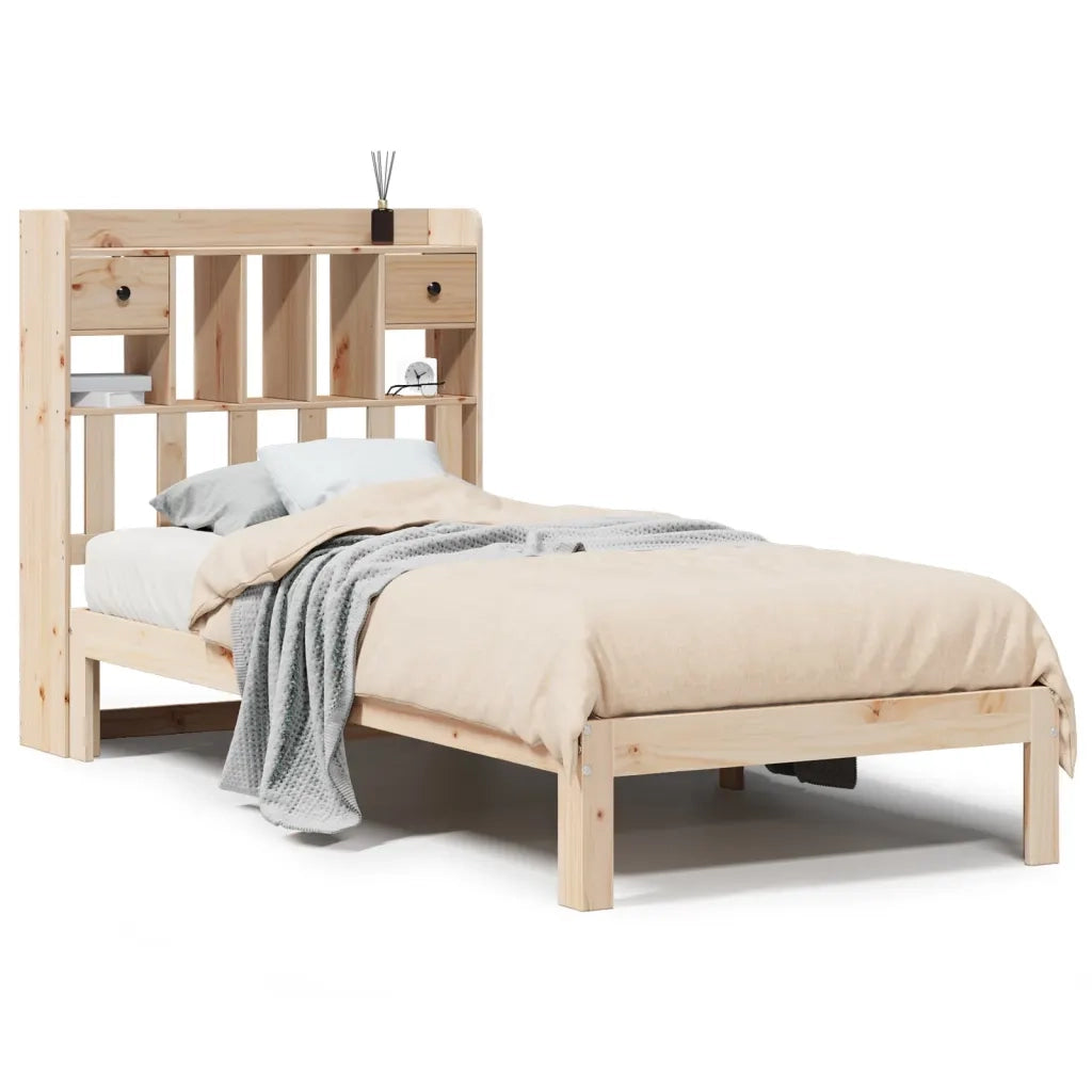 Letto Libreria senza Materasso 100x200 cm in Legno di Pino 3322597