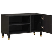Mobile TV | Armadietto TV | Mobile Porta TV Nero 80 x 33 x 46 cm Legno di mango massello